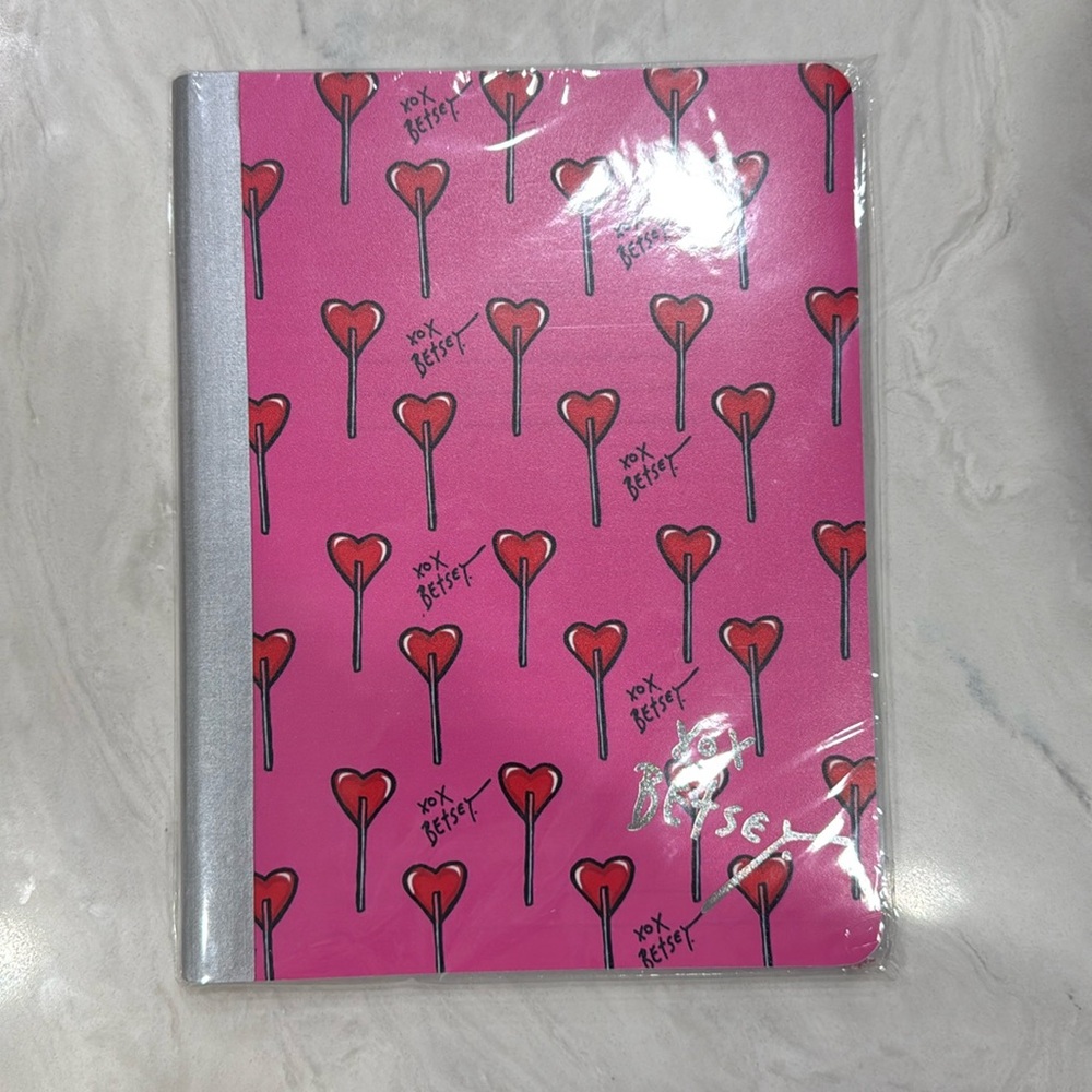 NWT Betsey Johnson Heart Lollipop Notebook